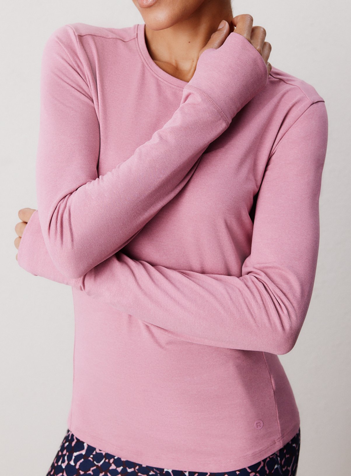 REAKTIV Light Pink Long Sleeve Soft Touch Marl Top M - Image 1 thumbnail